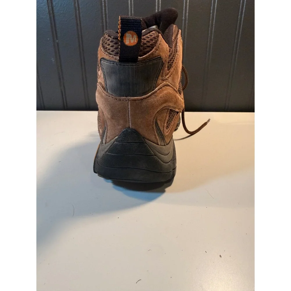 Merrell Moab Mid Hiking Boots Mens 9 Earth Brown Suede Mesh Vibram J06047